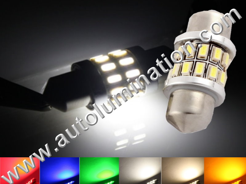 Festoon 360 Degree 24SMD 3014 Canbus Bulb Instrument Panel Gauge Colored Led Bulbs Lights Lamps