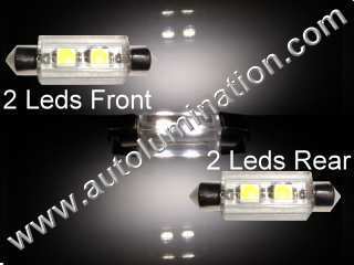 Festoon 4SMD 5050 2 Face Bulb Instrument Panel Gauge Colored Led Bulbs Lights Lamps