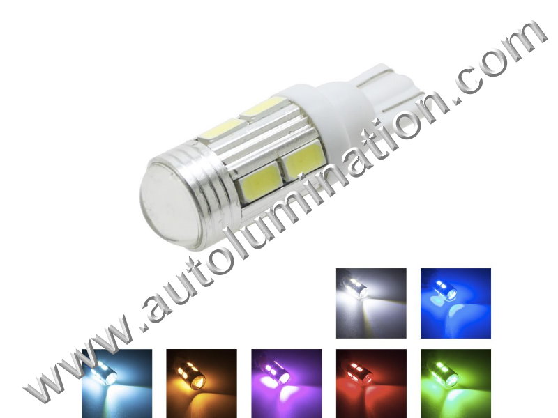 Partsam 10x White/Ice Blue 194 T10 5-5050 LED Bulb for Cab Marker Light Clearance Light 