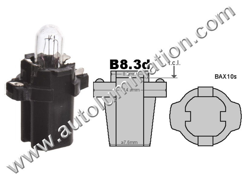 Neowedge Instrument Panel Gauge Incandescent Bulb B8.3D 2741 24 Volt  B8.3D,2741MF,2741,