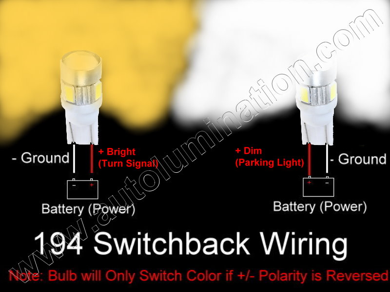 2825 194 161 168 Switchback 7 Watt White Amber led Bulb Wiring