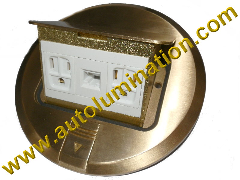 Floor Mounted Pop Up Receptacles Duplex Box With Rj45 Ethernet