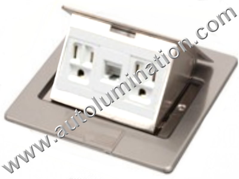 Floor Mounted Pop Up Receptacles Duplex Box With Rj45 Ethernet