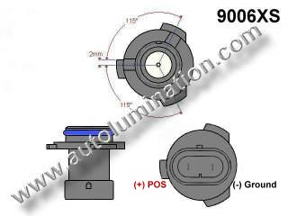 9006xs Bulb Base Dimensions Schematic Configuration