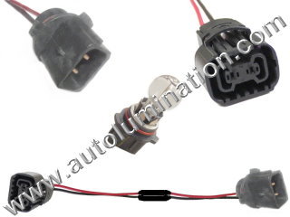 Wire Pigtail Female C H16 64219 Fog Light Two Harness Bulb Socket Plug Connector