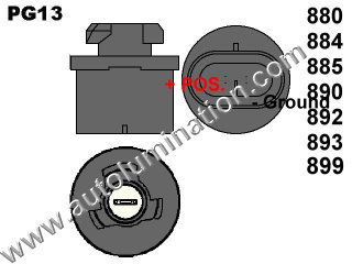 800 Series Straight Base Type - PGJ13 Headlight Bulb Base