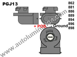 800 Series RT Angle Base Type - PG13 Headlight Bulb Base