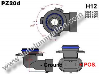 H12 Base Type - PZ20d Headlight Bulb Base