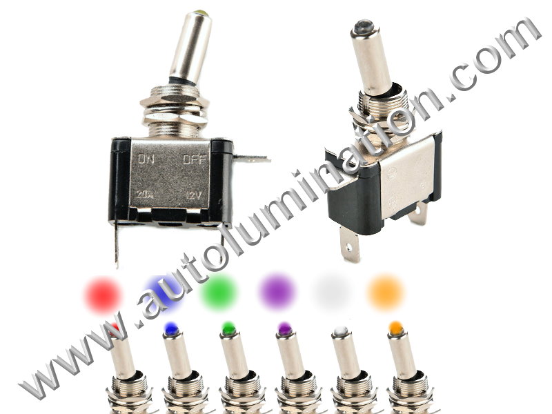 Chrome Led Toggle SPDT Switch