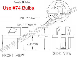 T5 Wedge Bulbs= 17 18 37 70 73 74 79 85 86 2721