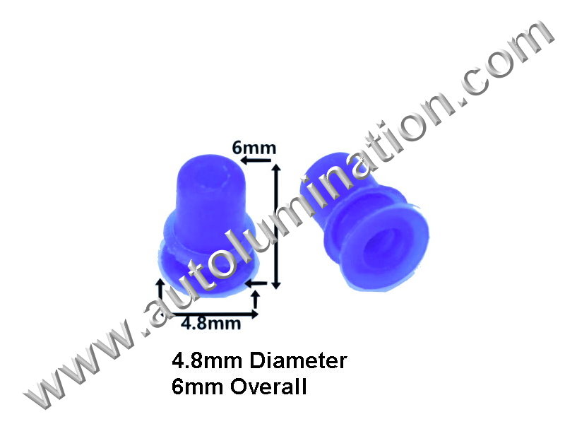 Silicone Rubber Connector Weatherproof Grommet Seal ,4.8mm Diameter,6mm Overall,,,,,
