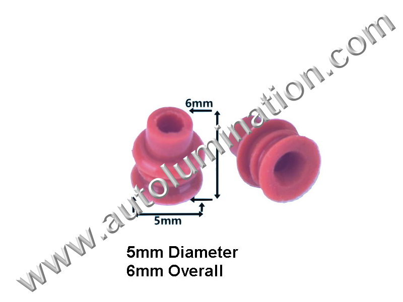 Silicone Rubber Connector Weatherproof Grommet Seal ,5mm Diameter,6mm Overall,,,,,
