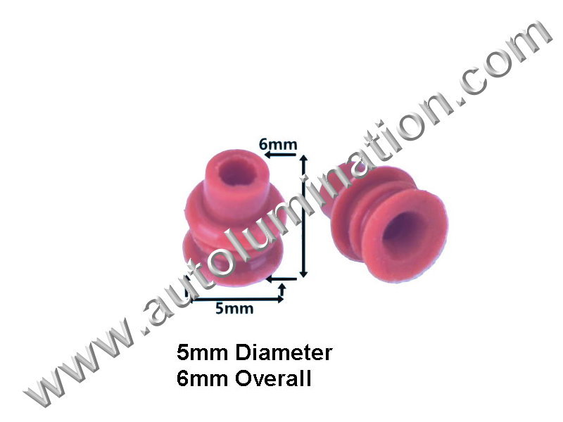 Silicone Rubber Connector Weatherproof Grommet Seal ,5mm Diameter,6mm Overall,,,,,