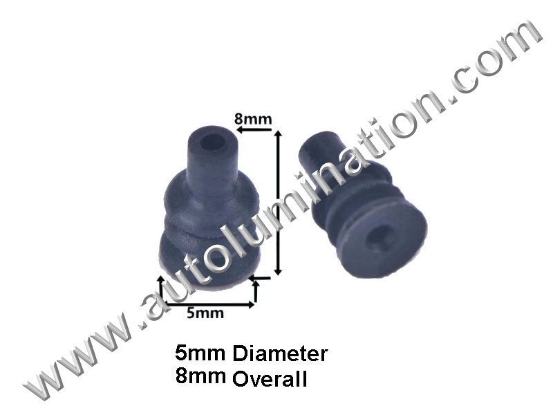 Silicone Rubber Connector Weatherproof Grommet Seal ,5mm Diameter,8mm Overall,,,,,