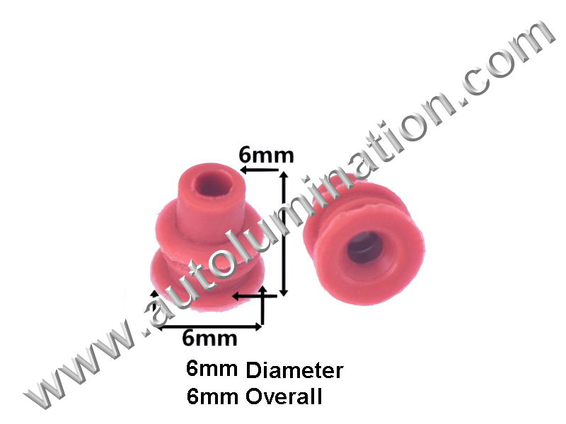 Silicone Rubber Connector Weatherproof Grommet Seal ,6mm Diameter,6mm Overall,,,,,