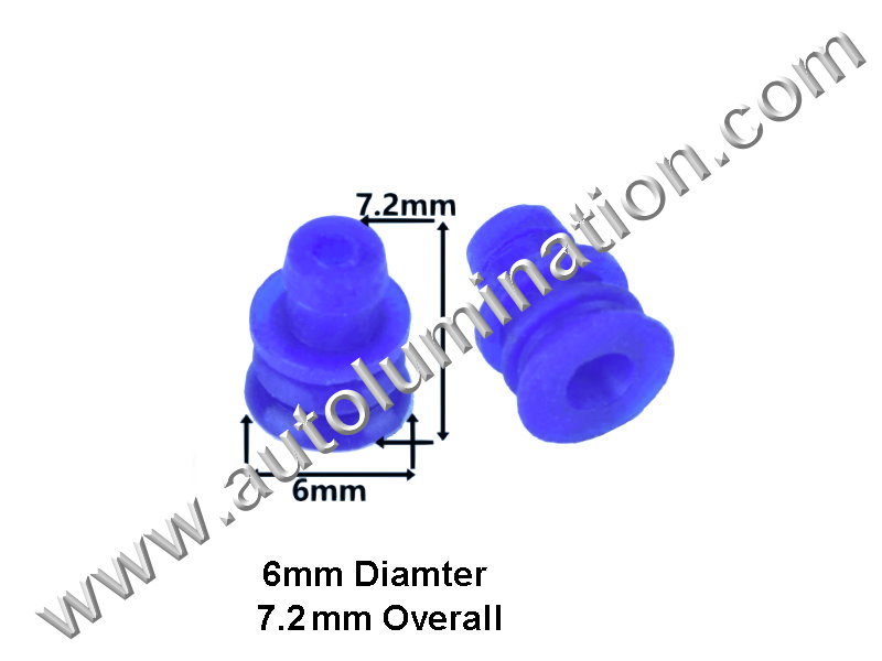 Silicone Rubber Connector Weatherproof Grommet Seal ,6mm Diameter,7.2mm Overall,,,,,