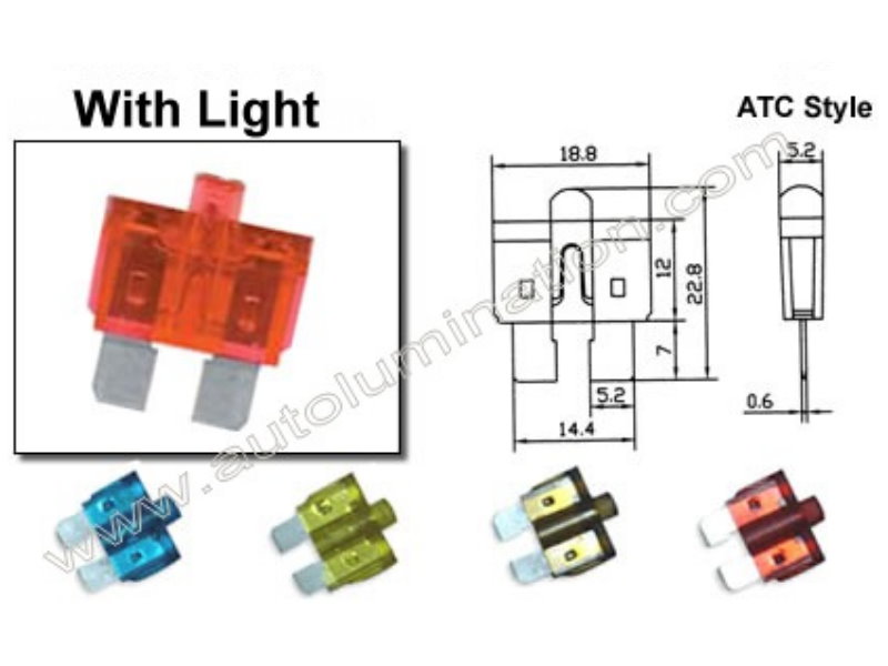 ATC ATO Fuse With Light 20 Amp 10 Pack