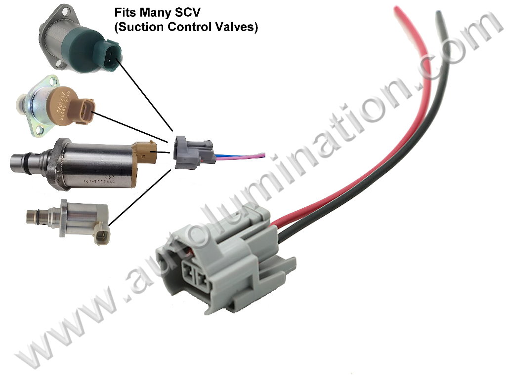 Pigtail Connector with Wires,8981455010,,,Denso,,,CE2315,,,SCV, Diesel Suction Control Valve,Fuel Injector,Oil Pump,Solonoid,Isuzu, Toyota, Nissan, Lexus