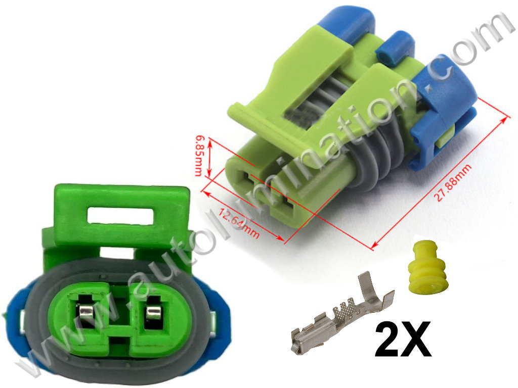 Connector Kit,,,,Aptiv-Delphi,MetriPack 150,R12B2,CE2504,12052642, 12101856, 95238016,,Ambient Air Temp Sensor,Air Switch Valve,,,Chevy, GMC