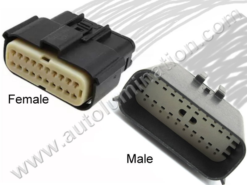 Pigtail Connector with Wires,,,,Molex,MX150,C21D20,CET2001F,WPT-889, 7U2Z-14S411-GA, 33472-2001,,Headlight,Headlamp,Junction Box,,Chevy, Ford, Lincoln