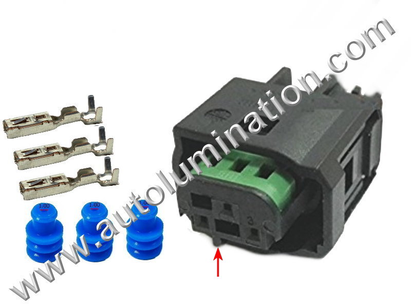 Connector Kit,3wirepig0107,,,Amp, TE,B61A3,,,WPT-1162, 3U2Z-14S411-CCB, WPT-1100, AU2Z-14S411-ARA, WPT-223, 968402-1,,Park Assist Sensor - Front,Sensor - Reverse Park Aide, RPA, Switch A/C Pressure Cut Off, Sensor Brake Pressure,,,Ford, Lincoln, Mercury, Mazda