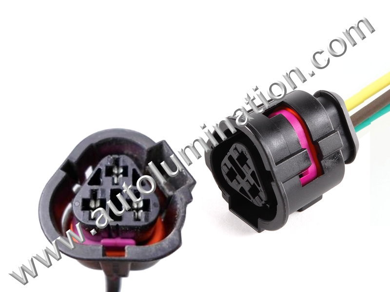 Pigtail Connector with Wires,3wirepig0033-1,,,,,,,1j0973203,,Fan Switch,Temperature Sensor,Coolant Radiator Fan,,Audi, MK1, VW, Jetta