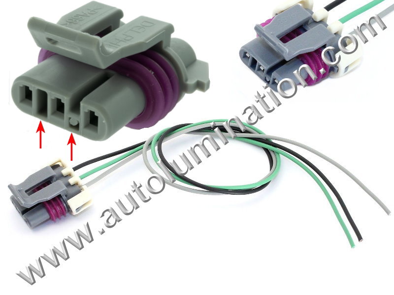 Pigtail Connector with Wires,3wirepig0099,,,Aptiv, Delphi, Packard, Metri-Pack, GT150,,H72A3,,12129946, 12129615,,MAP Sensor,Camshaft Speed Sensor,Crankshaft Position Sensor,,GM, Ford