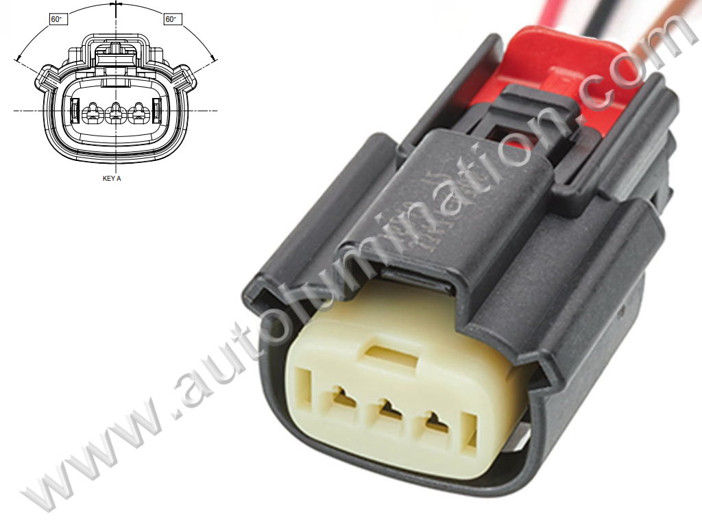 Pigtail Connector with Wires,,,,Molex,B83A3,,,334713301, 334713306, 33471-3301, 33471-3306 ,,Daytime Running Lamp,Fog Lamp, Hood Sensor,,,,Chevy, Lincoln, Ford