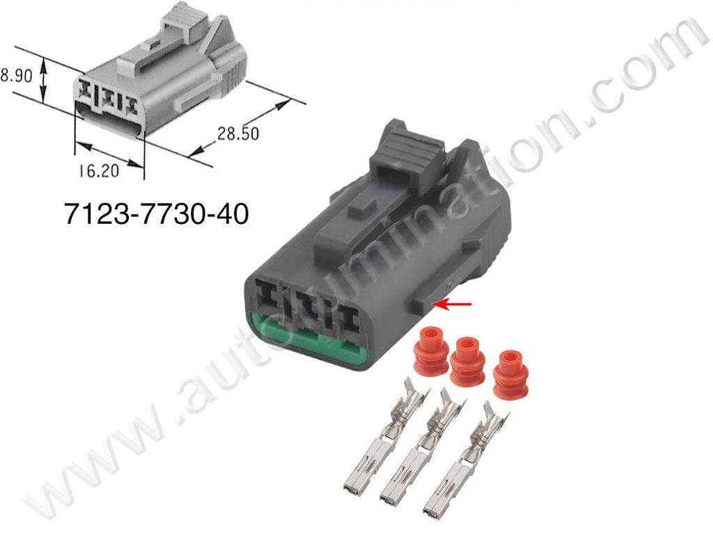 Connector Kit,,,,Yazaki,A42C3,,,7123-7730-40,PB015-03850,,,Nissan, Infintiy, Mazda, Subaru