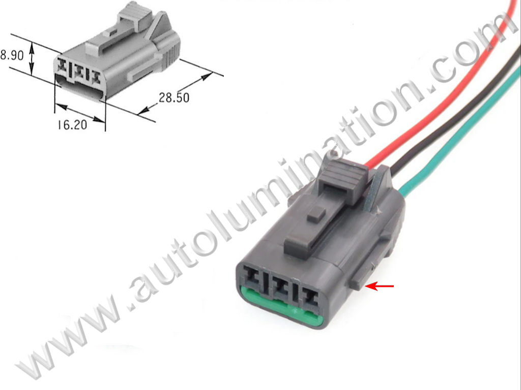 Pigtail Connector with Wires,,,,Yazaki,A42C3,,,7123-7730-40,PB015-03850,,,Nissan, Infintiy, Mazda, Subaru