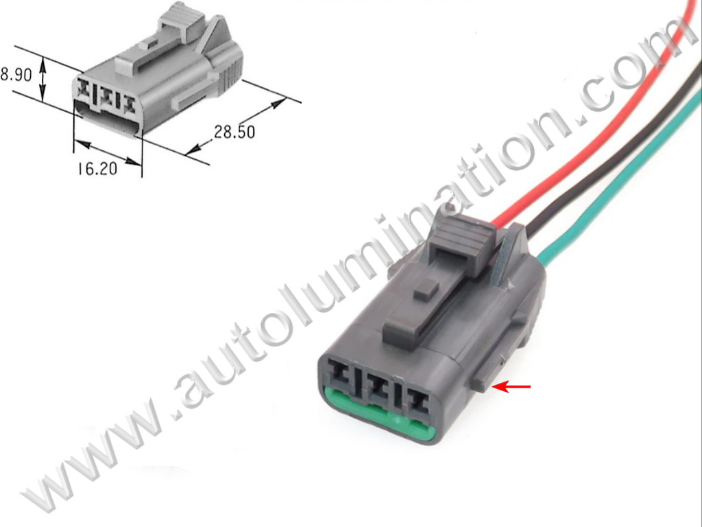 Pigtail Connector with Wires,,,,Yazaki,,A42C3,,7123-7730-40,PB015-03850,,,Nissan, Infintiy, Mazda, Subaru