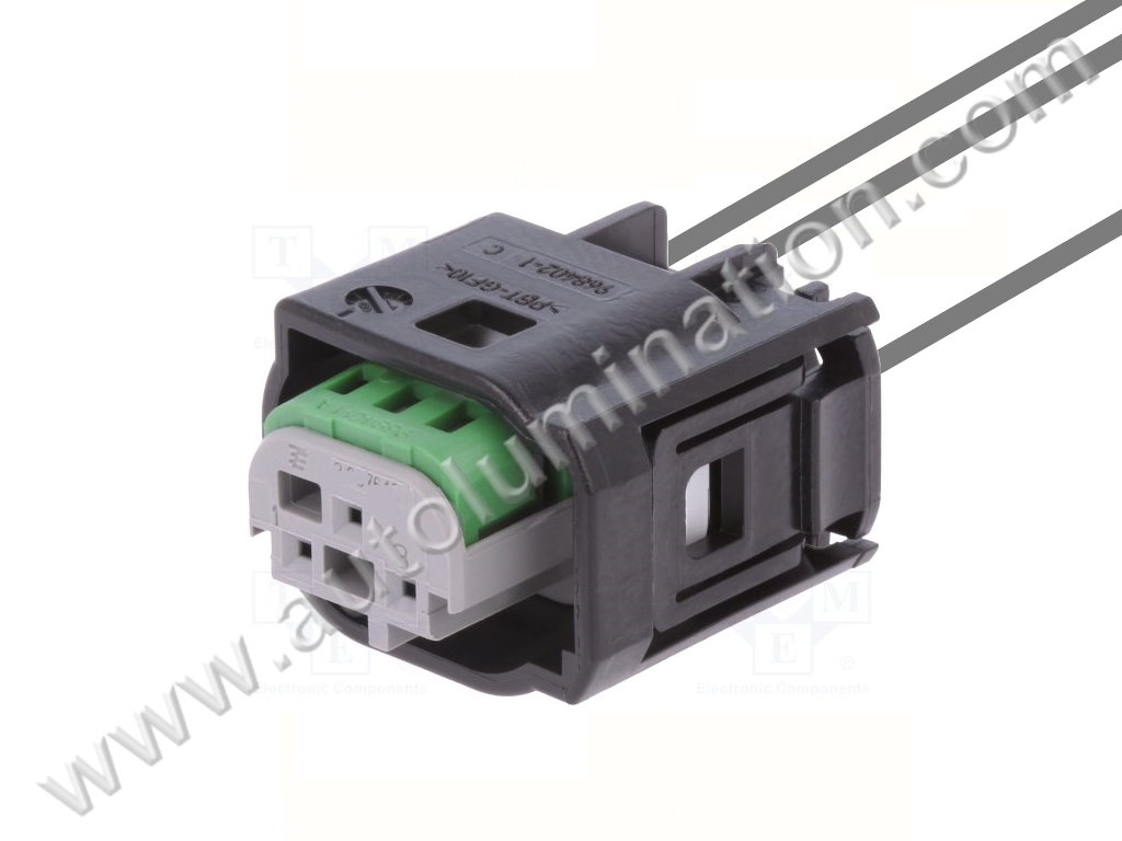 Pigtail Connector with Wires,,,,Amp, TE,B57C3,,,WPT-1162, 3U2Z-14S411-CCB, WPT-1100, AU2Z-14S411-ARA, WPT-223, 4B0 972 883, A 2-967642-1,,Park Assist Sensor - Front,Sensor - Reverse Park Aide, RPA, Switch A/C Pressure Cut Off, Sensor Brake Pressure,,,Ford, Lincoln, Mercury, Mazda