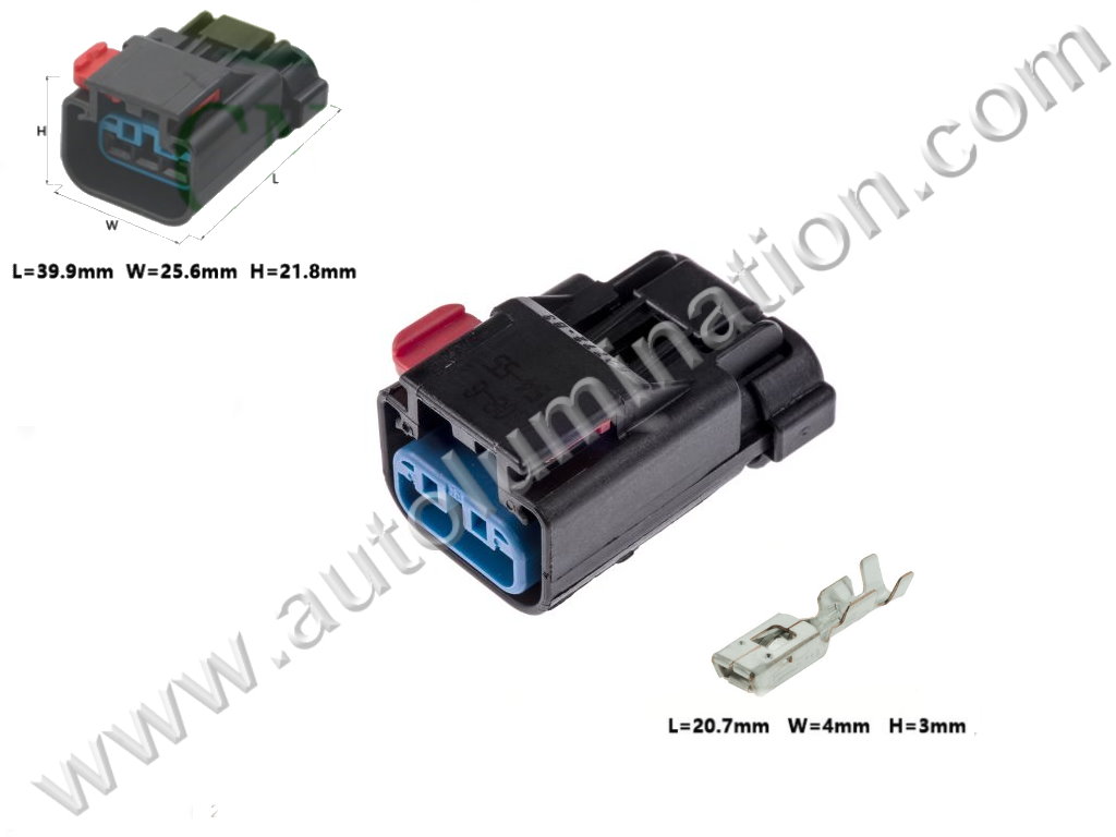 Connector Kit,Lamp0023,,,Aptiv, Delphi, Apex,,H64B3,,54200308,1121700328ES001,54200309,54200311,54200313,4897087AA,645-187,S738,12126471,12167146,15305859, 4897087AA, 88953349,5781C,,Camshaft Position Sensor, CPS,Headlight,Turn Signal,Ignition Coil, Oil Pressure, Windshield Wiper Motor,Jeep, Cadillac, Dodge, Chrysler, Plymouth