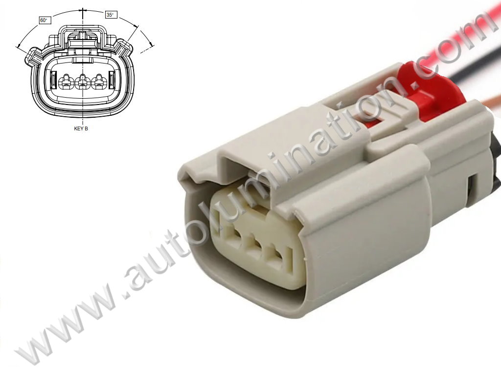 Pigtail Connector with Wires,,,,Molex,MX150,G74A3,,33471-0307, 33471-3307, 334710307, 33471-3307,,Daytime Running Lamp, Emblem Lamp, Fog Lamp, LED Lamp,,,,Chevy, Lincoln, Ford