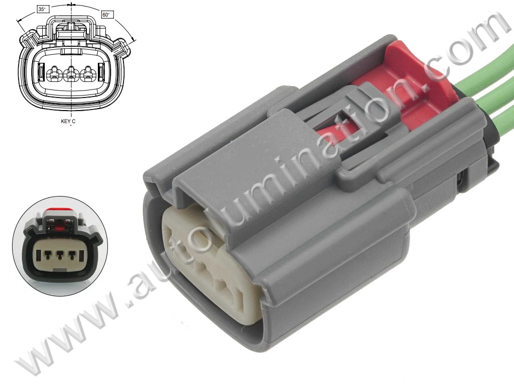 Pigtail Connector with Wires,,,,Molex,B71B3,,,33471-0340, 33471-3340, 33471-3343, 334710340, 334713340, 334713343,,Daytime Running Lamp, Emblem Lamp, Fog Lamp, LED Lamp,,,,Chevy, Lincoln, Ford