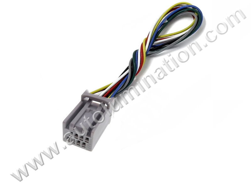 Pigtail Connector with Wires,,,,JAE,MX34 Series,,,MX34008SF1, ,HD085S-0.7-21J,Headlamp,Dashboard Panel Toggle Control Switch Button,Reverse, Backup Camera,,Honda, Civic, Accord, CRV, Acura