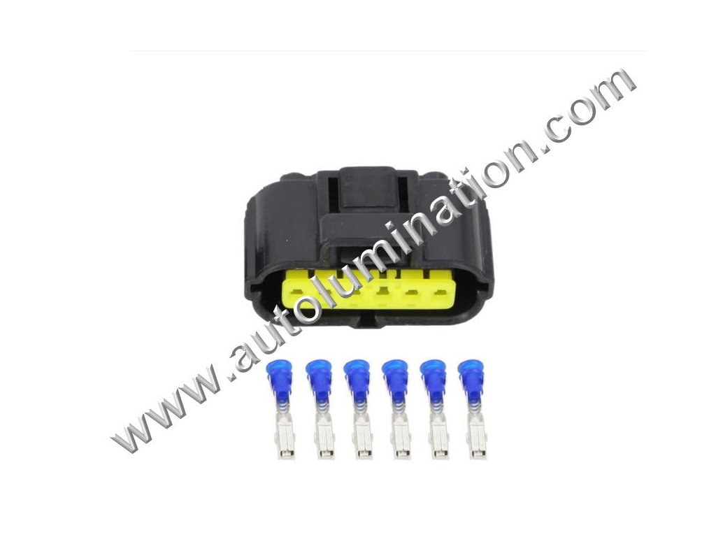 4 wire MAF Mass Air Flow Sensor Connector Accelerator Pedal 96FP12B579AB, WPT-1091, Replaces E11E6, 184060-1