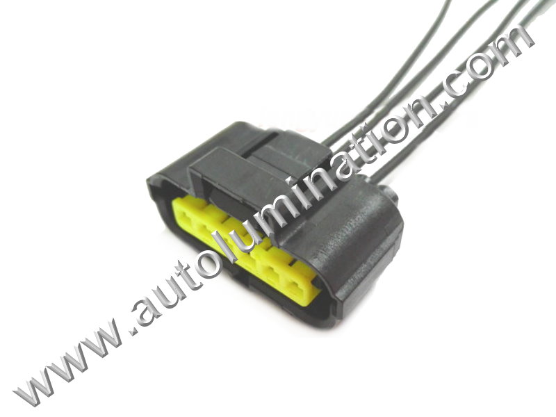 4 wire MAF Mass Air Flow Sensor Connector Accelerator Pedal 96FP12B579AB, WPT-1091, Replaces E11E6, 184060-1