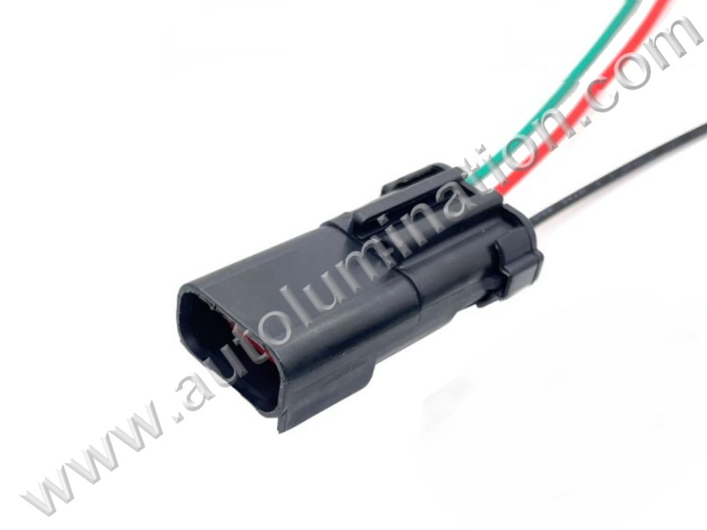 Pigtail Connector with Wires,3wirepig0002,,,Aptiv, Delphi, Apex,,C16B3,,54200308,1121700328ES001,54200309,54200311,54200313,4897087AA,645-187,S738,12126471,12167146,15305859, 4897087AA, 88953349,5781C,,Camshaft Position Sensor, CPS,Headlight,Turn Signal,Ignition Coil, Oil Pressure, Windshield Wiper Motor,Jeep, Cadillac, Dodge, Chrysler, Plymouth