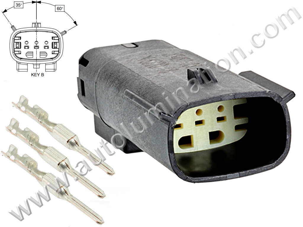 Connector Kit,,,,Molex,G74A3 Male,,,33481-0302, 334810302,,Daytime Running Lamp, Emblem Lamp, Fog Lamp, LED Lamp,,,,Chevy, Lincoln, Ford