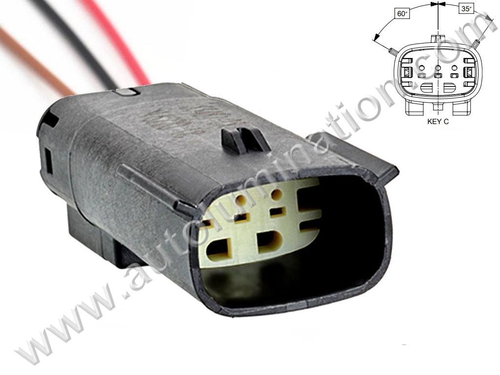 Pigtail Connector with Wires,,,,Molex,B71B3 Male,,,33481-0322, 33481-3322, 334810322, 334813322,,Daytime Running Lamp, Emblem Lamp, Fog Lamp, LED Lamp,,,,Chevy, Lincoln, Ford