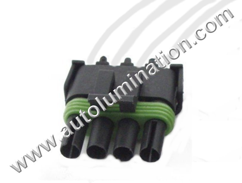 Pigtail Connector with Wires,Weatherpack Flat (Male),PT604,,Delphi, Aptiv,Weatherpack,,CE4141F,12125693, 12015797 ,,,,,,GM, Ford