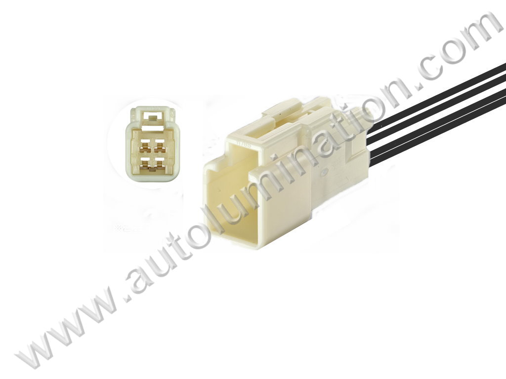 Pigtail Connector with Wires,,,,Yazaki,,Y32C4,CE4408M, ACK9045W-2.2-11, 7282-1040, 6520-0348, 4G5400-000, FRS, GT86, BRZ,,Brake Light Switch,Tail Lamp,Turn Signal,,Toyota, Lexus, Subaru, Scion