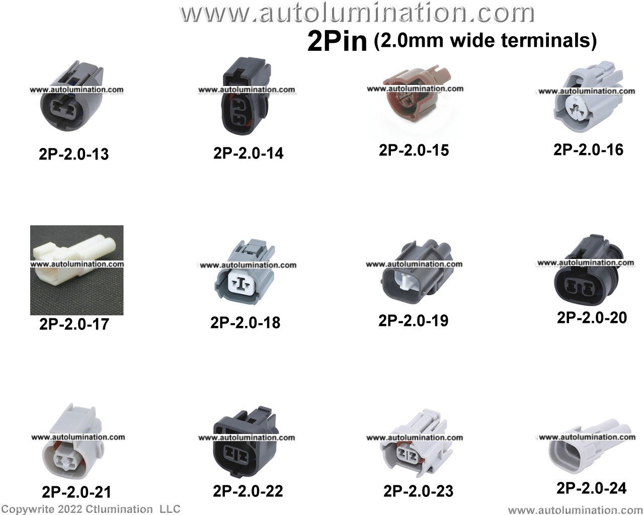 Automotive 2 Pin Position Cavity Wire Connector