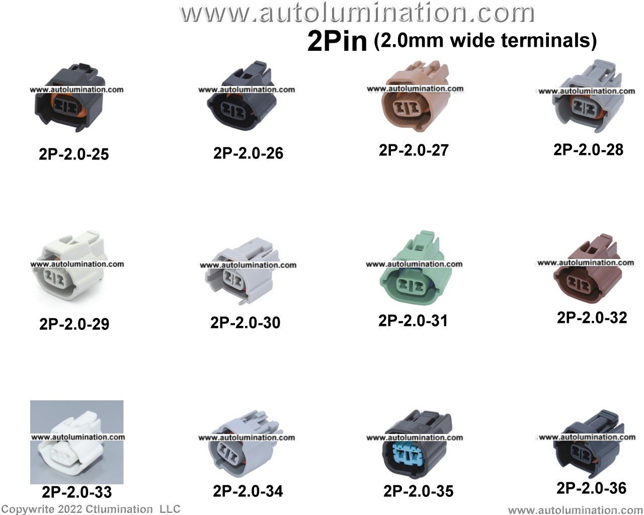 Automotive 2 Pin Position Cavity Wire Connector