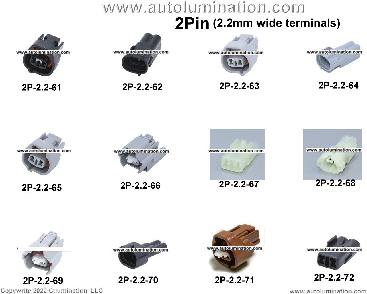 Automotive 2 Pin Position Cavity Wire Connector