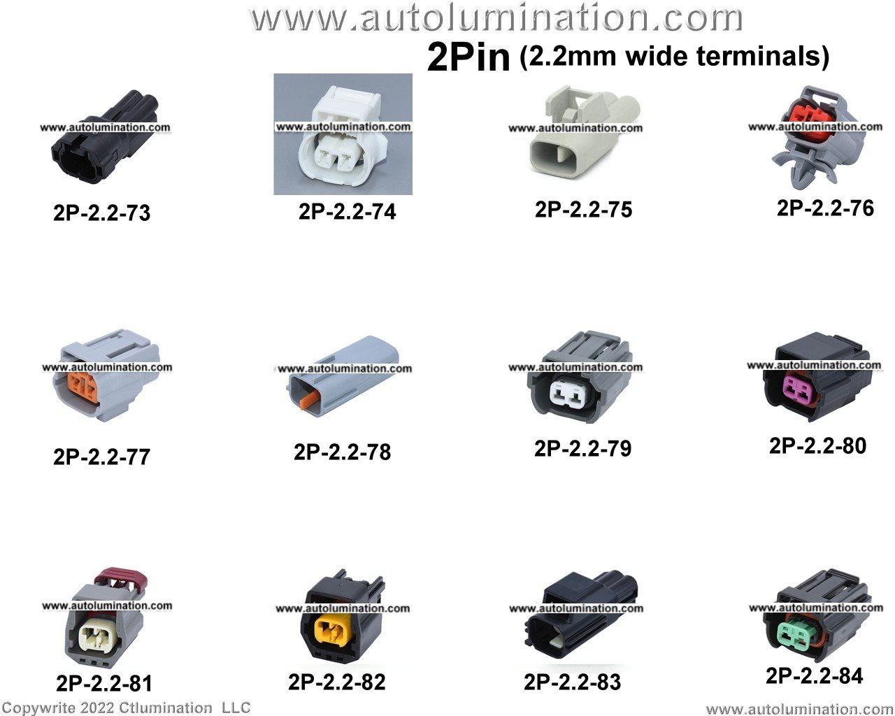 Automotive 2 Pin Position Cavity Wire Connector