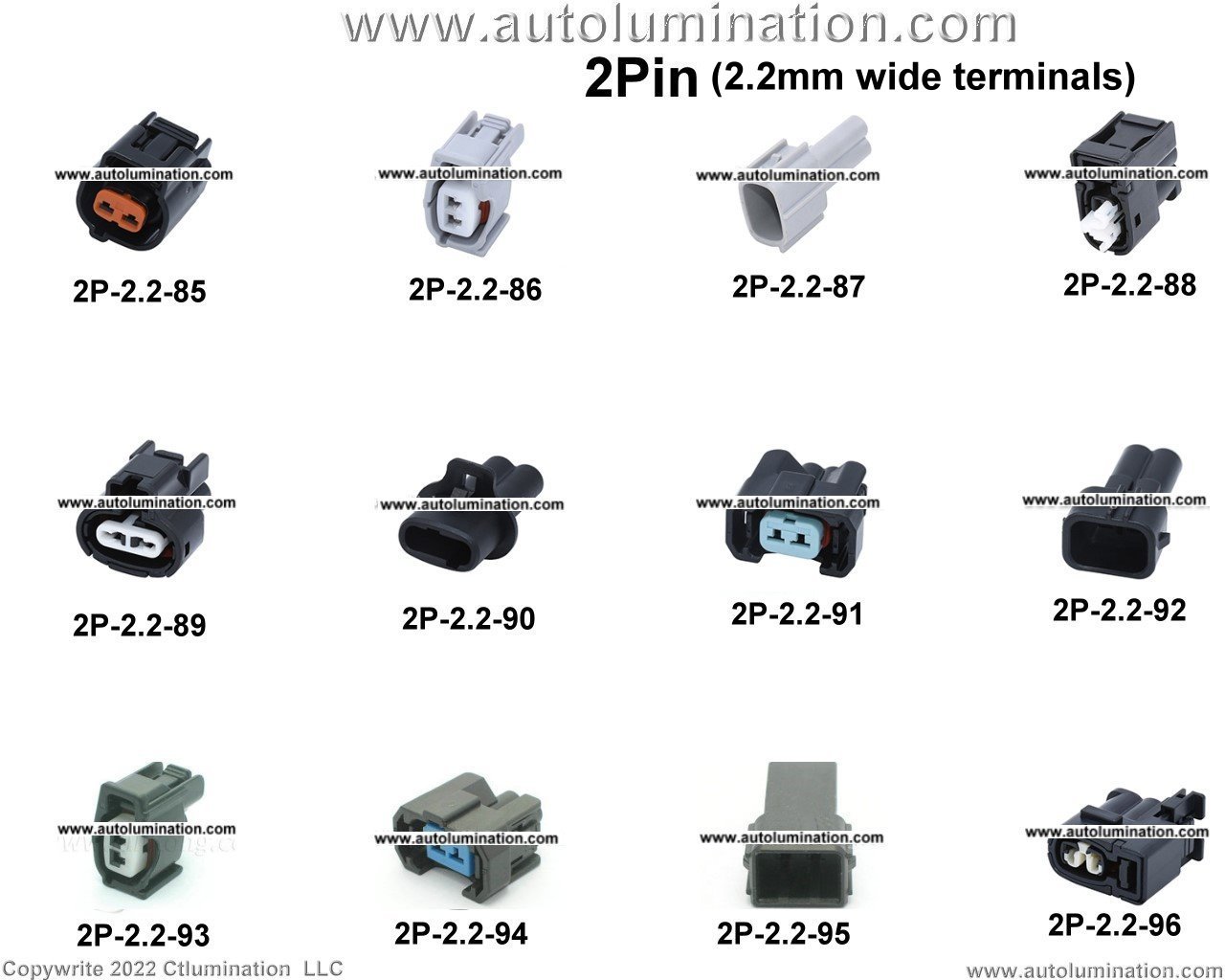 Automotive 2 Pin Position Cavity Wire Connector