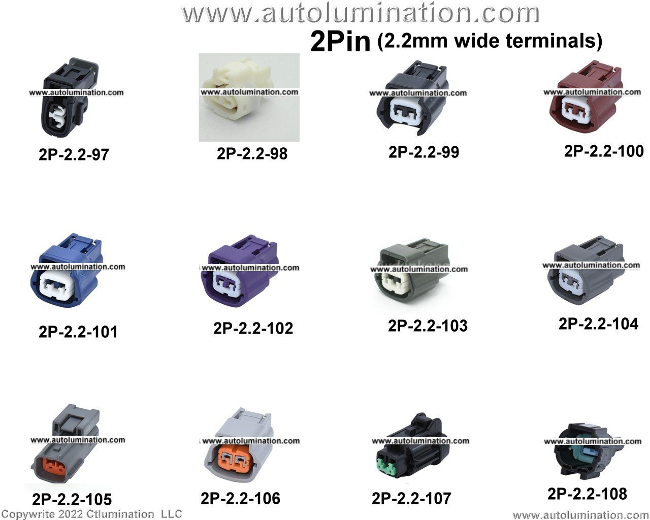 Automotive 2 Pin Position Cavity Wire Connector