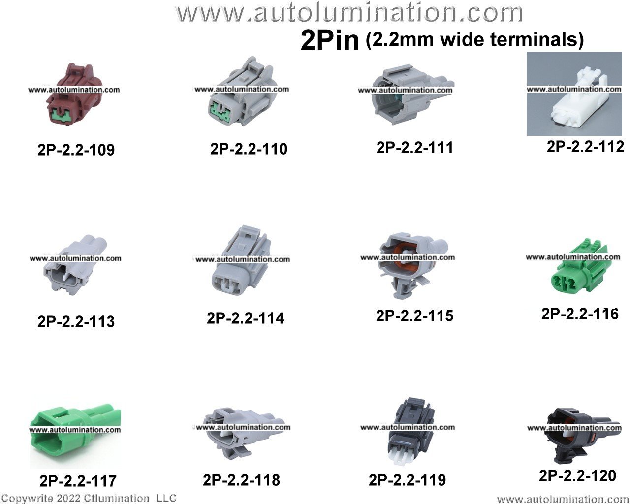 Automotive 2 Pin Position Cavity Wire Connector